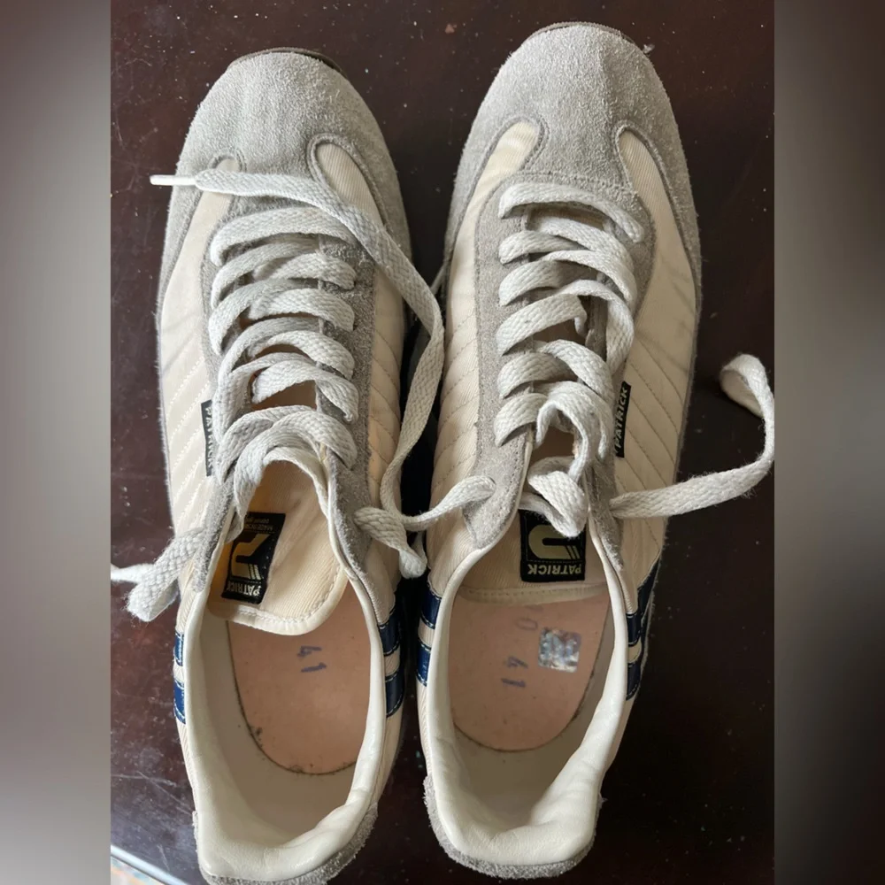 Patrick Marathon unisex size 41 sneakers,‎ Men’s 8, Blue and Cream